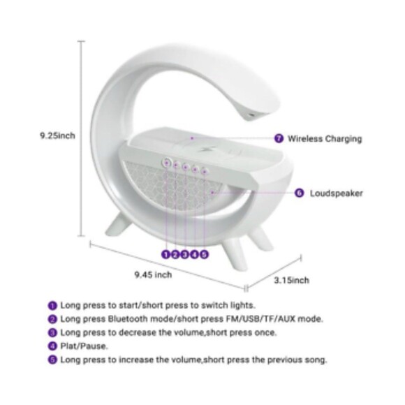 "Google Smart Wireless Bluetooth Speaker | RGB Light | Wireless Charging''EUC - Picture 1 of 8